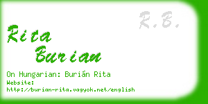 rita burian business card